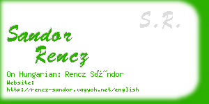 sandor rencz business card